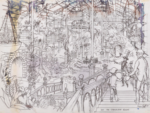 300x225 a harper goff design of the chocolate room for willy wonka - Charlie And The Chocolate Factory Drawing