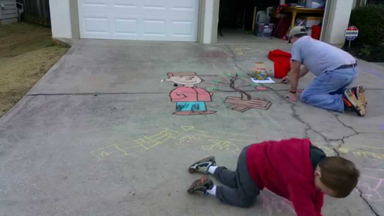 1280x720 time lapse sidewalk chalk drawing of charlie brown christmas - Charlie Brown Christmas Tree Drawing