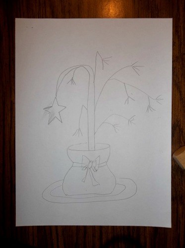 373x500 charlie brown's christmas tree kids glitter - Charlie Brown Christmas Tree Drawing