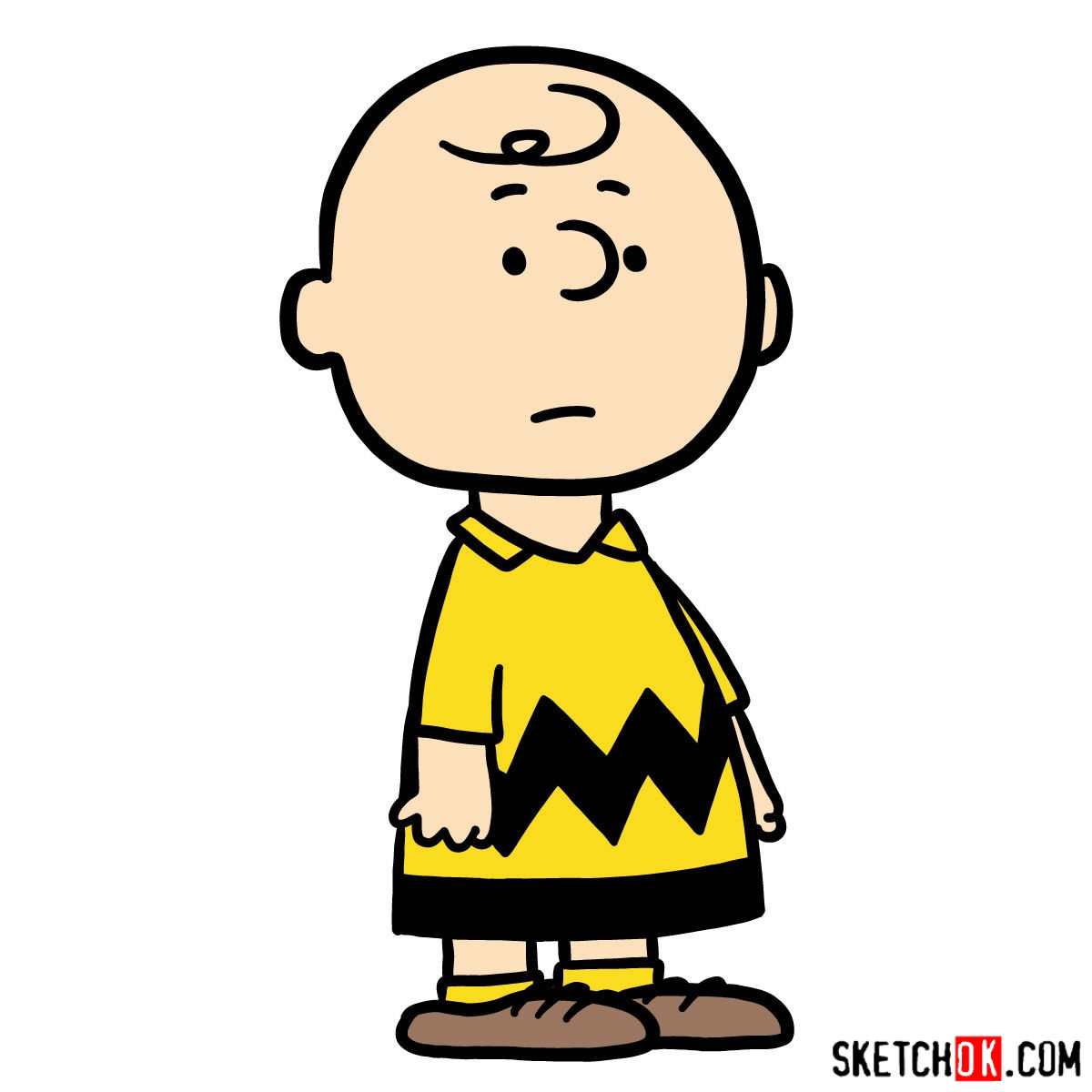 1200x1200 how to draw charlie brown peanuts - Charlie Brown Drawing