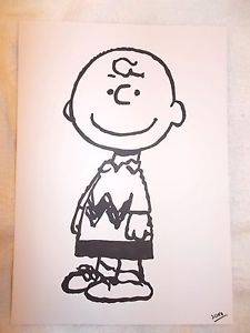 225x300 black ink marker pen sketch drawing charlie brown from peanuts - Charlie Brown Drawing