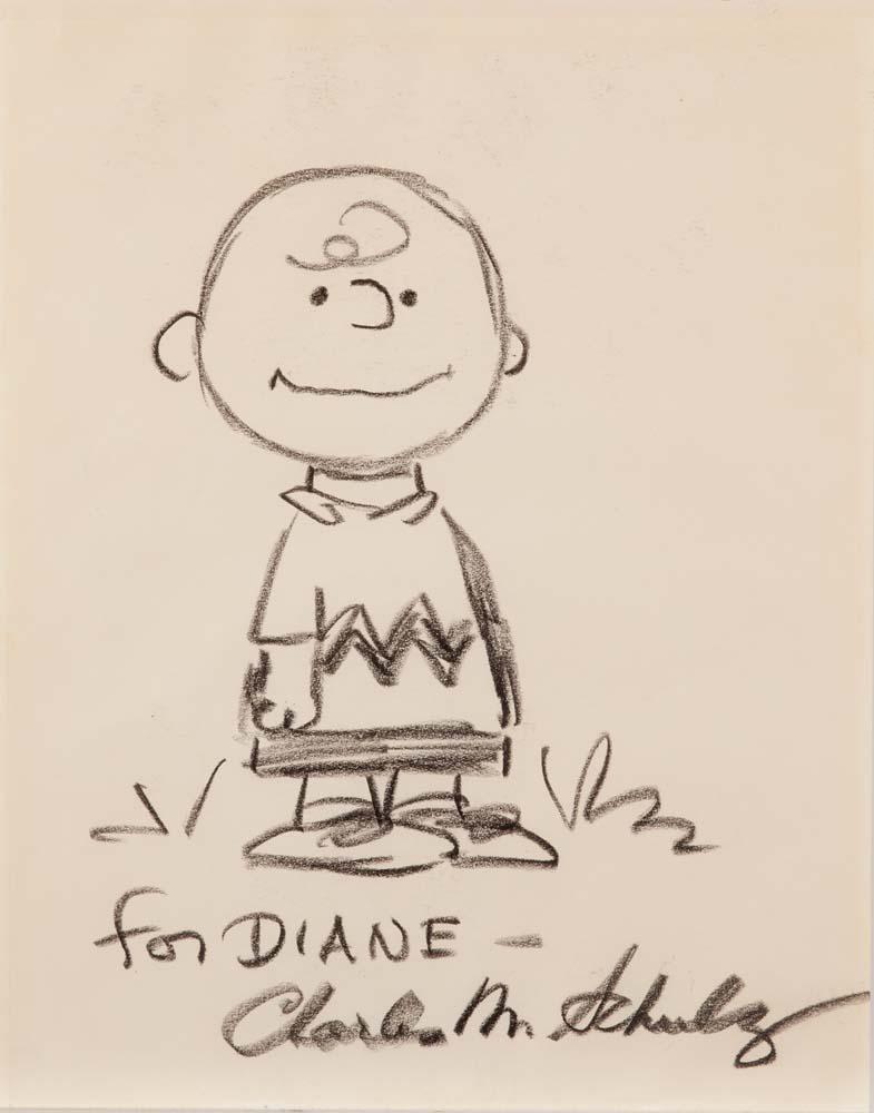 785x1000 charles schulz original large drawing of charlie brown signed - Charlie Brown Drawing