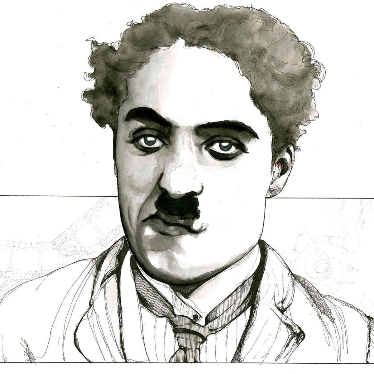 Чарли Чаплин абстрактный портрет