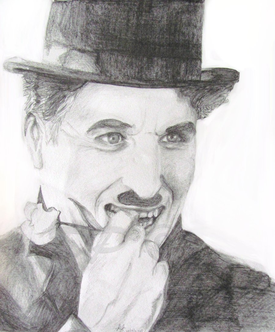 900x1086 Charlie Chaplin Realistic Drawing Drawing Skill - Charlie Chaplin Drawing