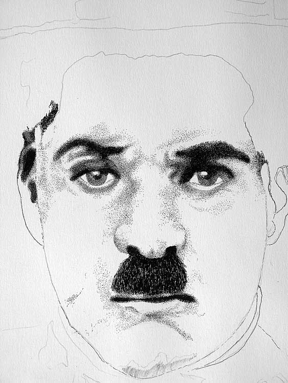 563x750 Through The Eyes Of John Baselmans Step - Charlie Chaplin Drawing