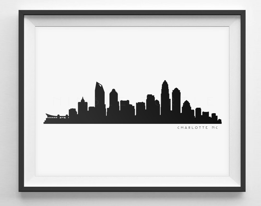 1000x790 charlotte skyline silhouette printable skyline etsy - Charlotte Skyline Drawing