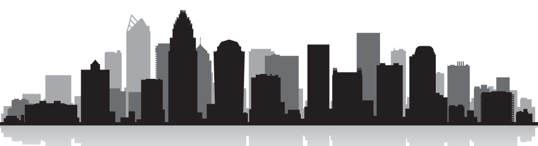 1100x300 Charlotte Skyline Silhouette Transparent Png Clipart Free - Charlotte Skyline Drawing