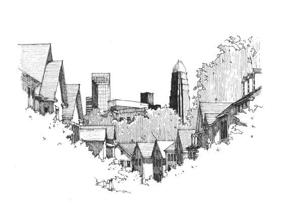 570x443 Charlotte Skyline - Charlotte Skyline Drawing