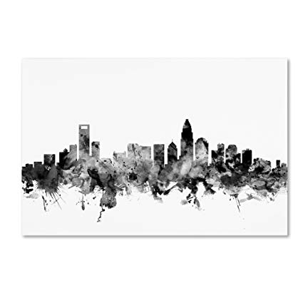 425x425 Charlotte Nc Skyline Bampw - Charlotte Skyline Drawing