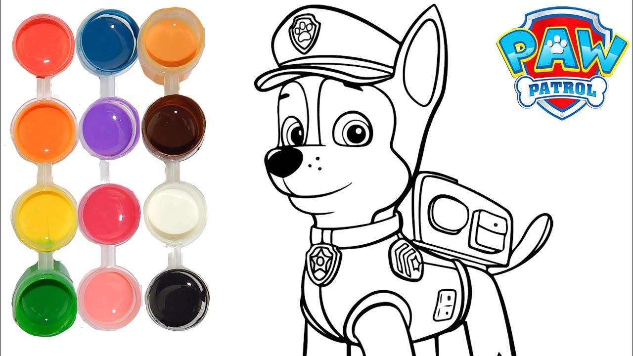 1280x720 How To Draw Color A Paw Patrol Chase, Drawing On New Learning - Chase Drawing
