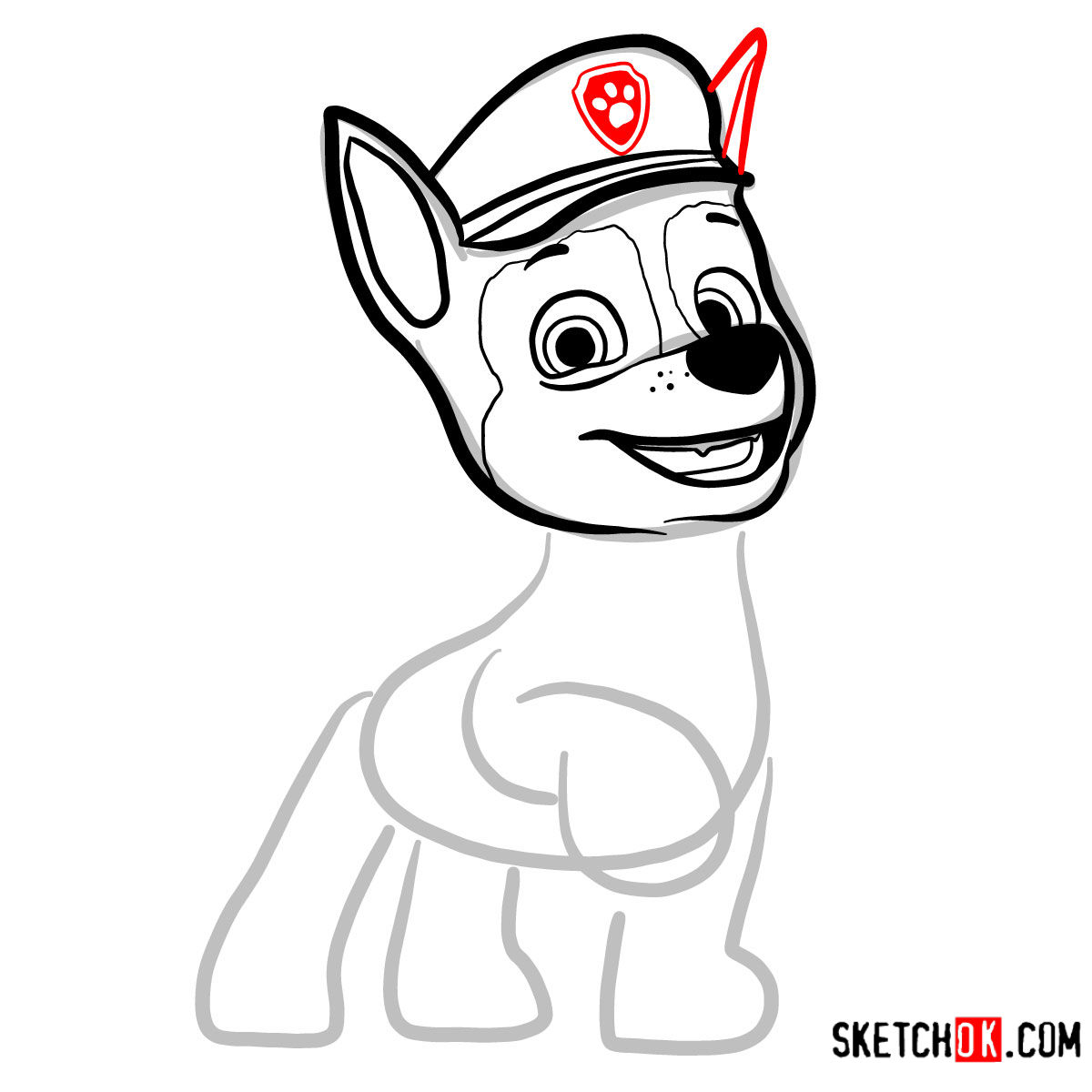 1200x1200 How To Draw Chase Paw Patrol - Chase Drawing