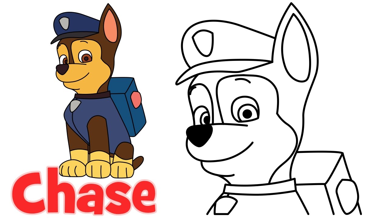 1280x720 How To Draw Chase Paw Patrol Characters Step - Chase Drawing