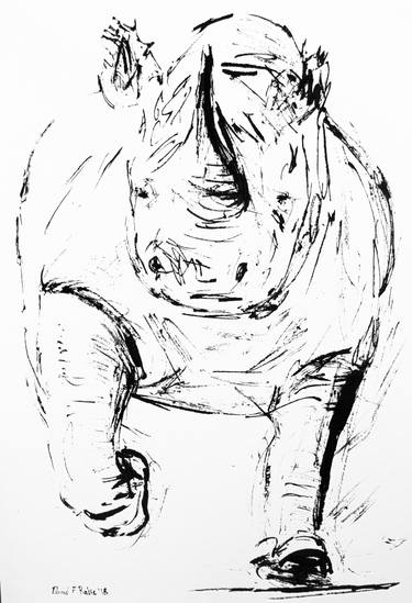 375x549 Rhino Chase Ii Drawing - Chase Drawing