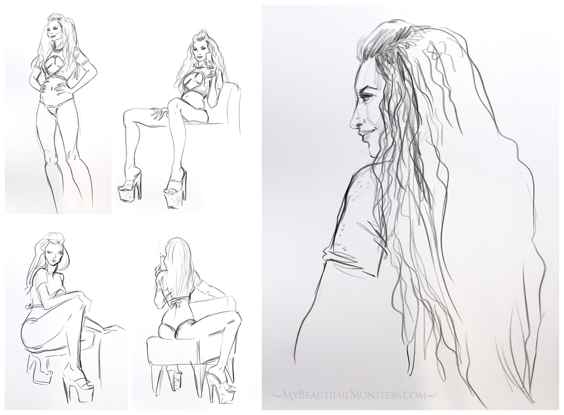 1159x853 Dr Sketchy's Life Drawing With Chase Paradise My Beautiful Monsters - Chase Drawing