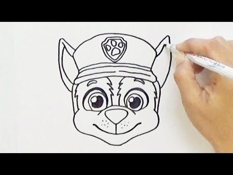 480x360 How To Draw Chase Face From Paw Patrol - Chase Paw Patrol Drawing