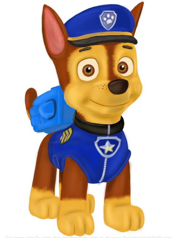 577x778 Learn How To Draw Chase From Paw Patrol - Chase Paw Patrol Drawing