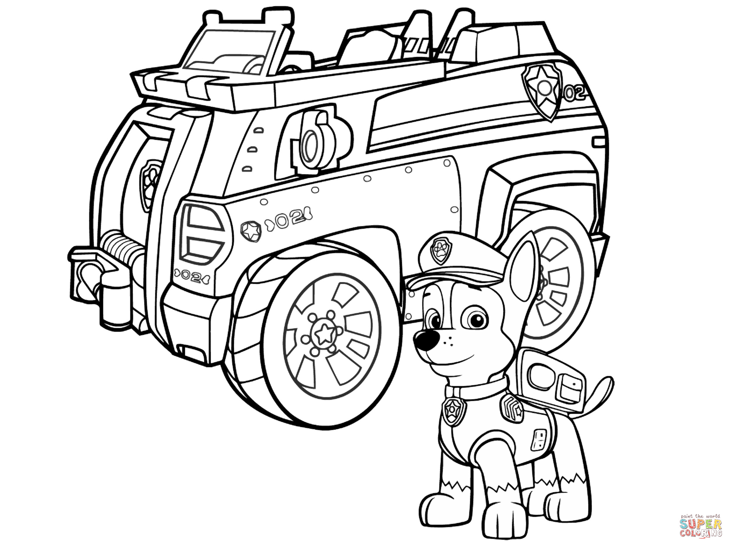 2486x1858 Paw Patrol Chase Police Car Coloring - Chase Paw Patrol Drawing
