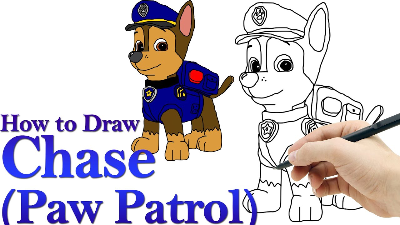 Chase Paw Patrol Drawing at PaintingValley.com | Explore collection of ...