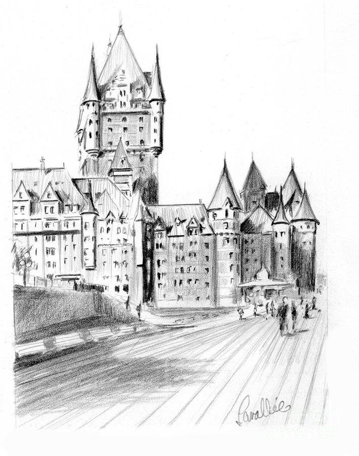 710x900 Chateau Frontenac Terrace Drawing - Chateau Drawing