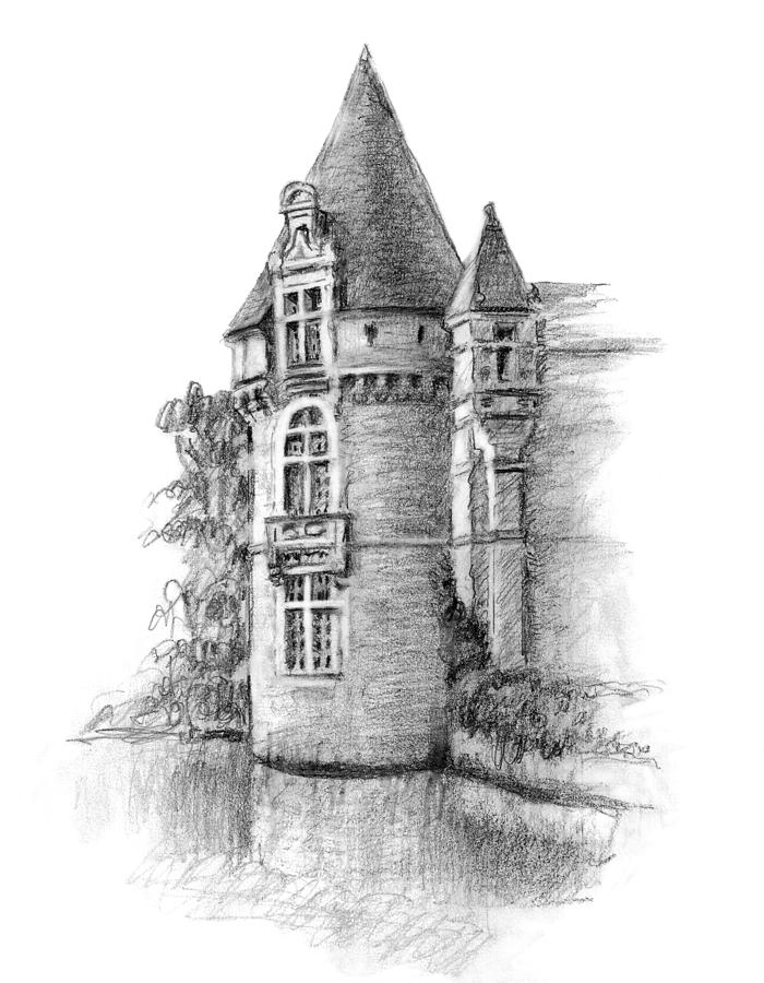 700x900 Chateau Tower Drawing - Chateau Drawing