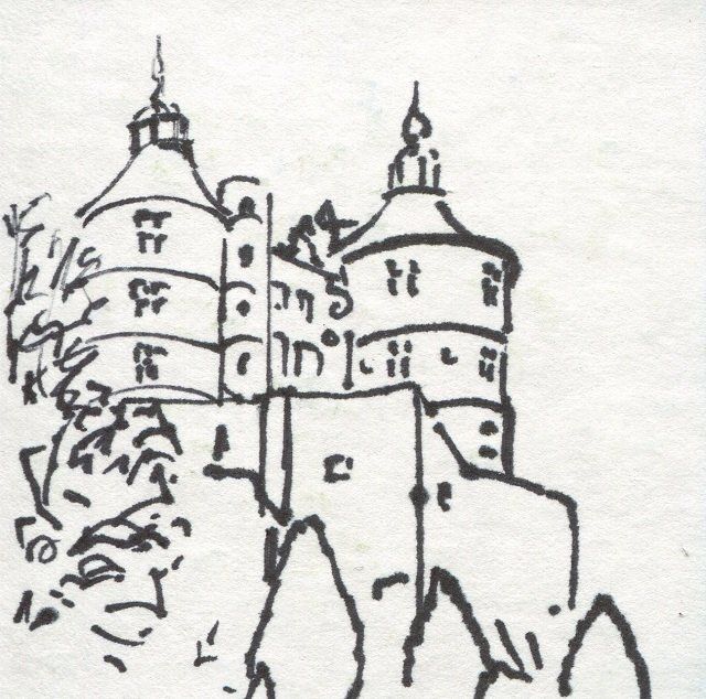 640x634 De Drawing - Chateau Drawing