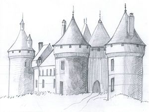 300x227 draw a medieval castle medieval knights draw, art, castle drawing - Chateau Drawing