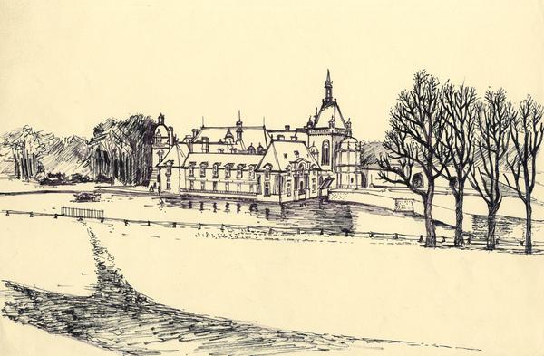 600x393 James Arnold Martin, De Chantilly - Chateau Drawing