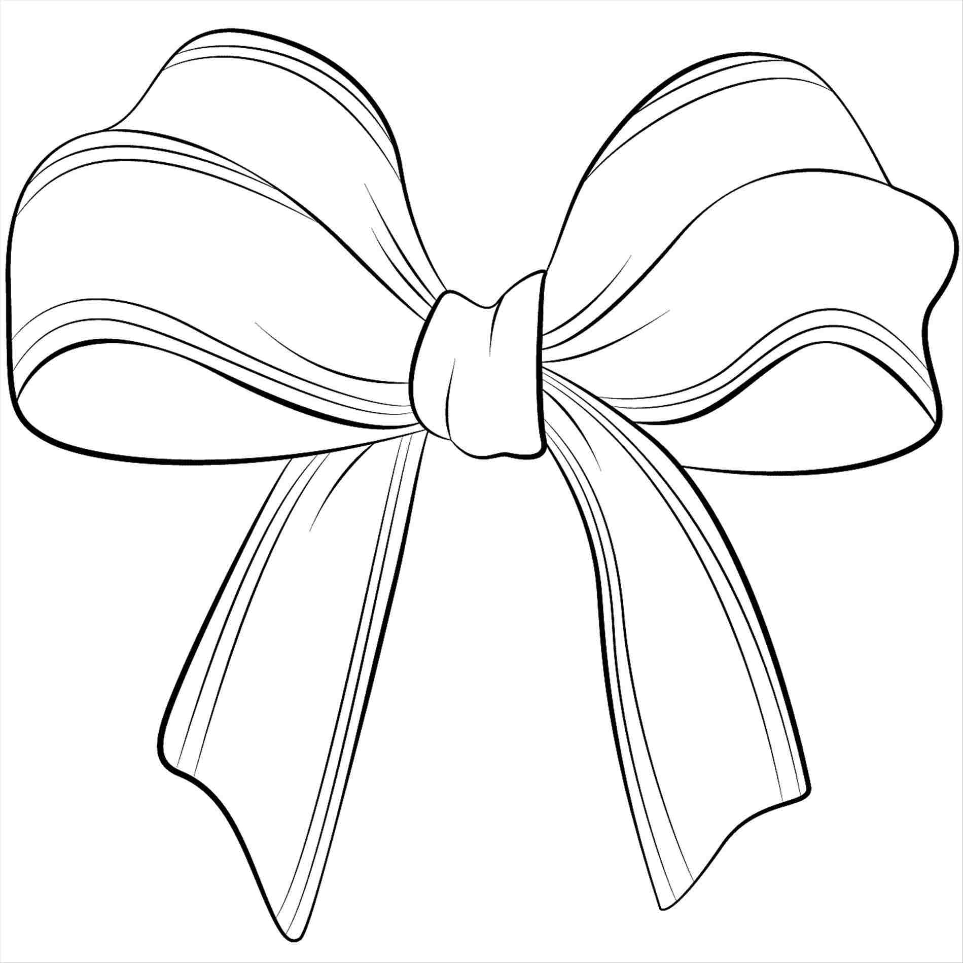 Cheer Bow Outline Drawing Sketch Coloring Page