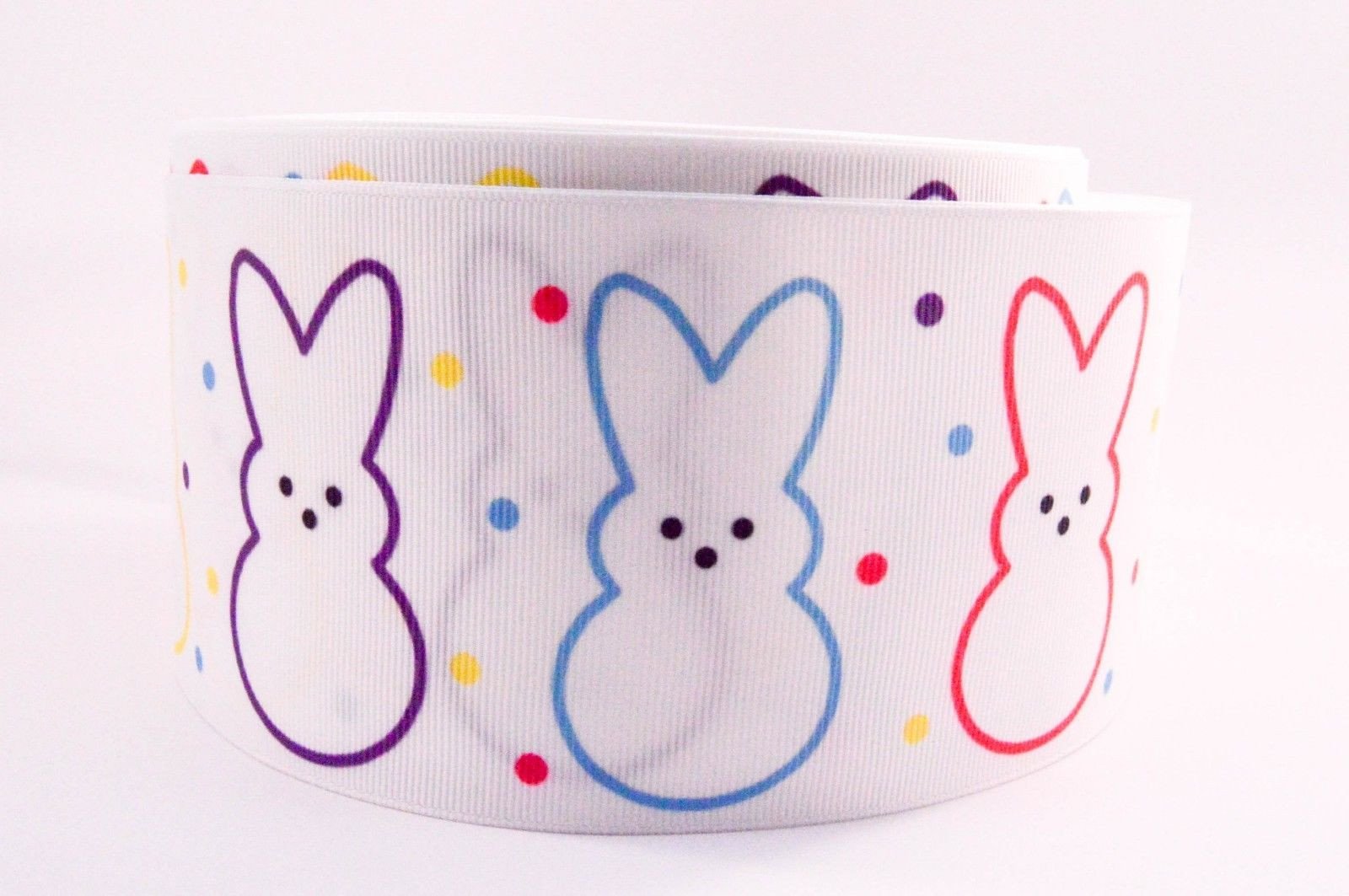 1600x1063 wide peeps bunny printed on grosgrain cheer bow ribbon iowa - Cheer Bow Drawing