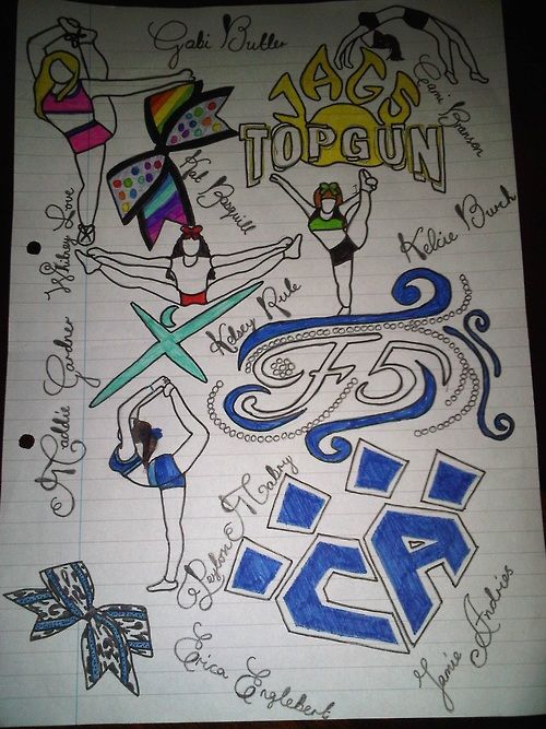 500x667 i sit around drawing cheer stuff while others are watching t v - Cheer Drawings