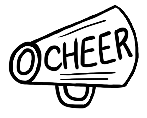 498x402 Cheerleaders Drawing Printable Huge Freebie! Download - Cheer Megaphone Drawing