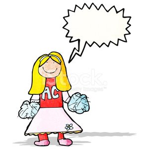 300x300 Child's Drawing Of A Cheerleader Stock Vectors - Cheerleader Drawing