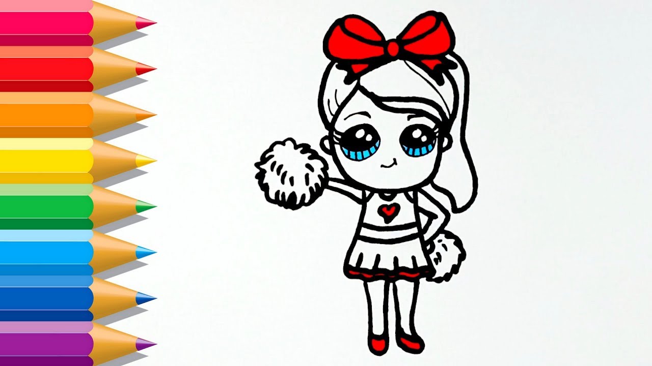 1280x720 How To Draw Girl Cheerleader Step - Cheerleader Drawing