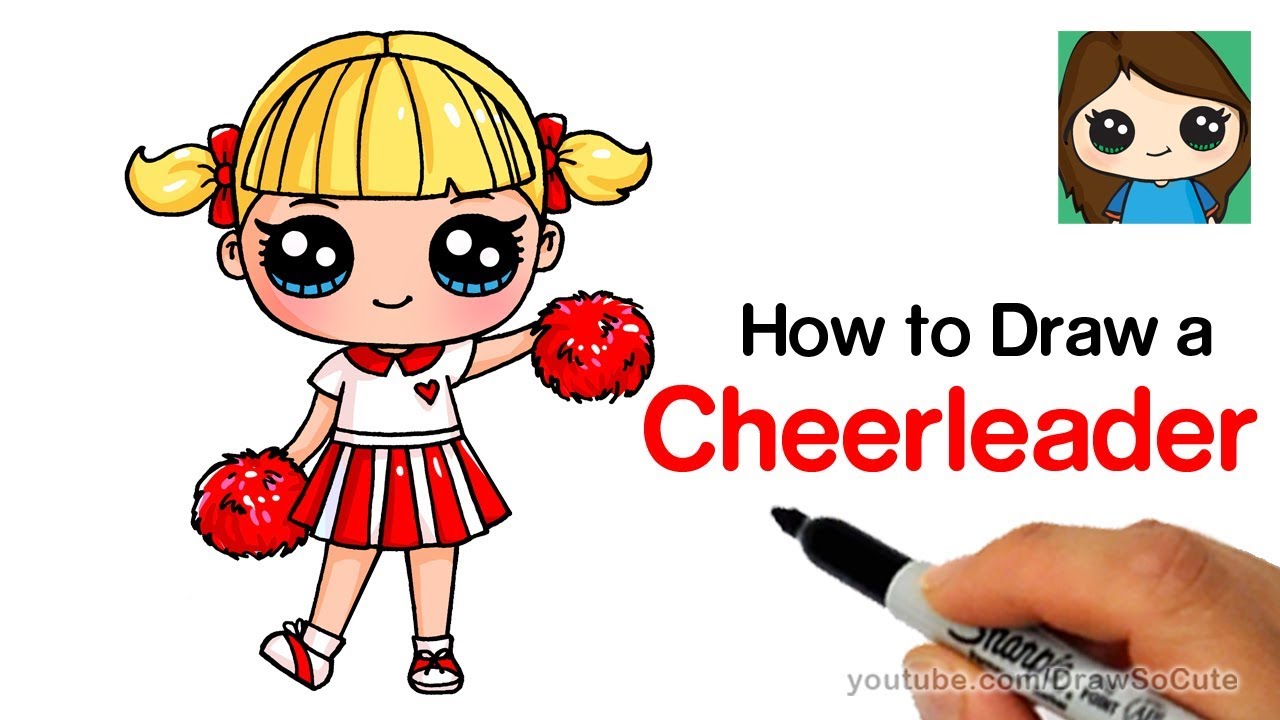 1280x720 how to draw a cute cheerleader easy lol surprise doll - Cheerleader Drawing
