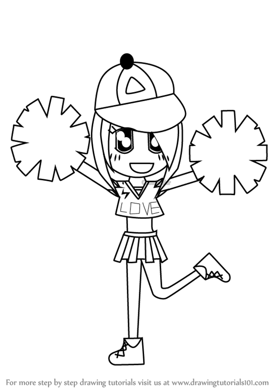 567x800 Learn How To Draw A Cheerleader Cartoon - Cheerleader Drawing