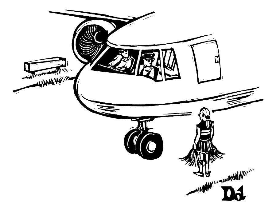 899x686 a cheerleader standing on the tarmac addresses drawing - Cheerleader Drawing