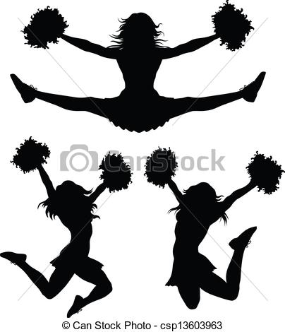 404x470 Cheerleaders Illustration Of A Cheerleader Jumping And Cheering - Cheerleader Drawing