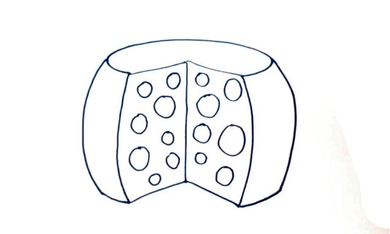 800x480 how to draw a cheese - Cheese Drawing