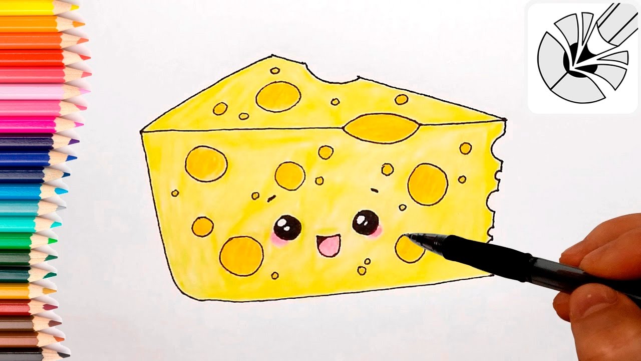 1280x720 how to draw a cute cheese and color - Cheese Drawing