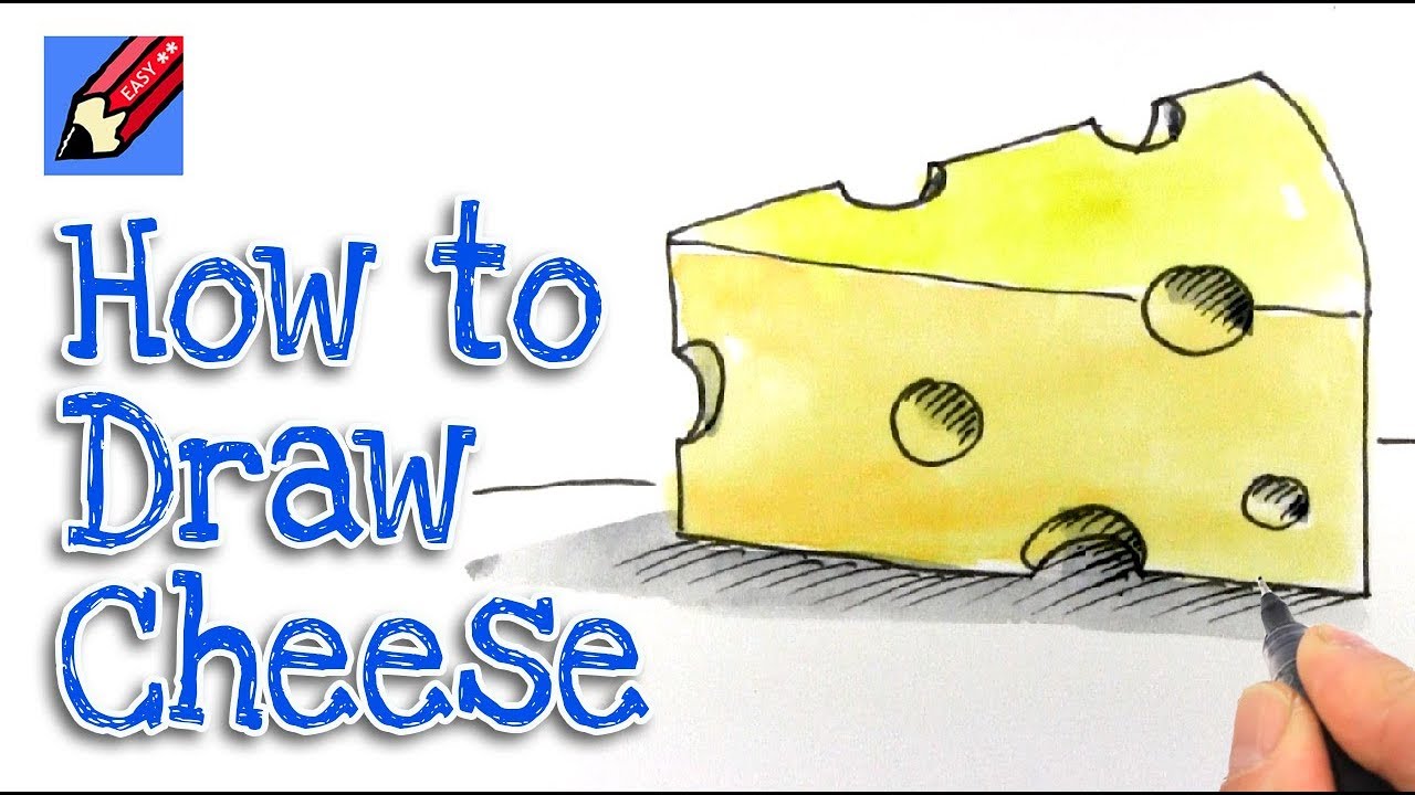 1280x720 how to draw a piece of cheese real easy step - Cheese Drawing