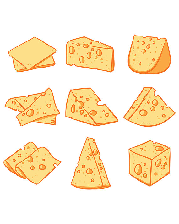 570x713 vector set of cheese isolated hand drawn cheese vector, vector - Cheese Drawing