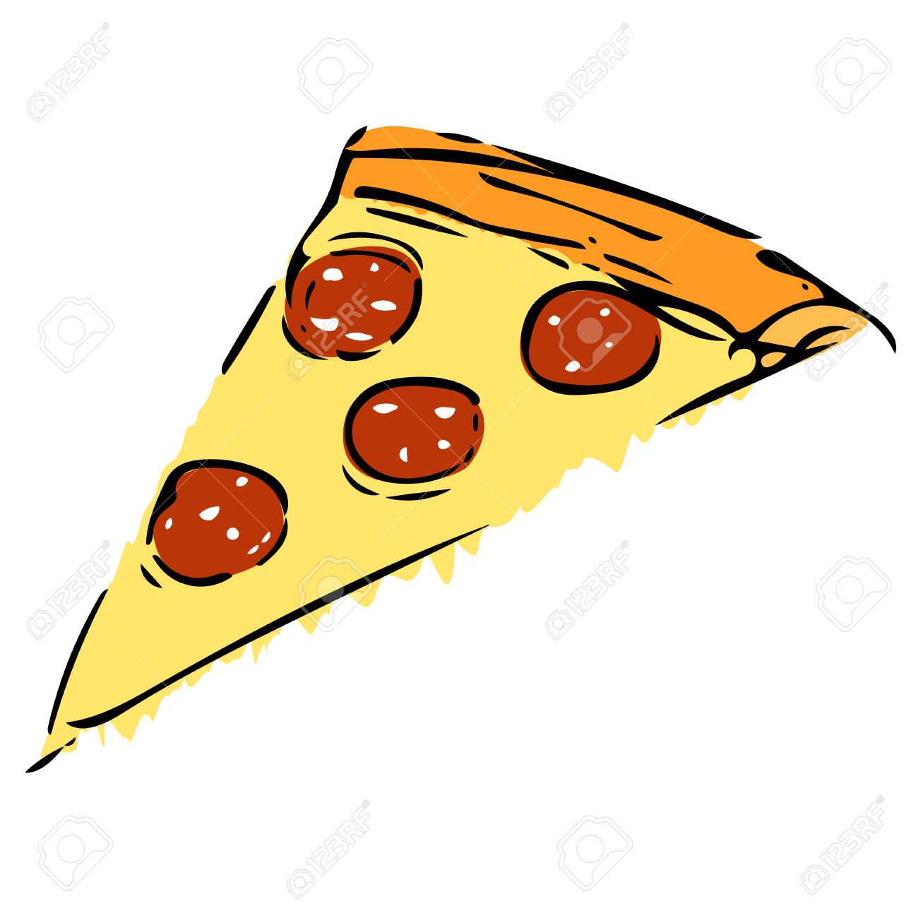 Кусочек нарисованной пиццы лёгкие