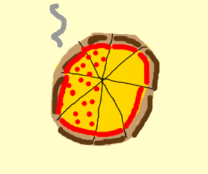 300x250 half pepperoni half cheese pizza drawing - Cheese Pizza Drawing