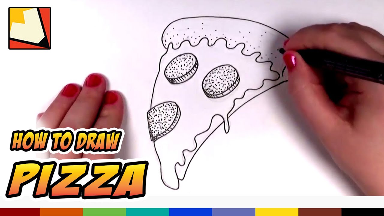 1280x720 How To Draw A Pizza Slice For Kids - Cheese Pizza Drawing