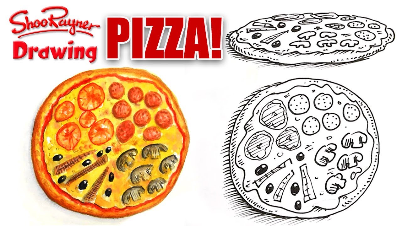 1280x720 How To Draw A Pizza - Cheese Pizza Drawing
