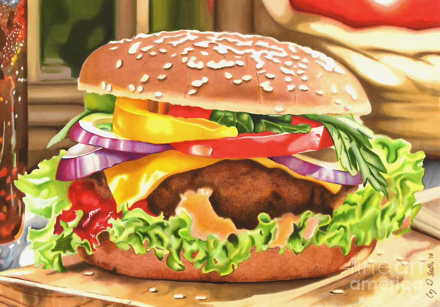 900x627 cheeseburger in paradise drawing - Cheeseburger Drawing