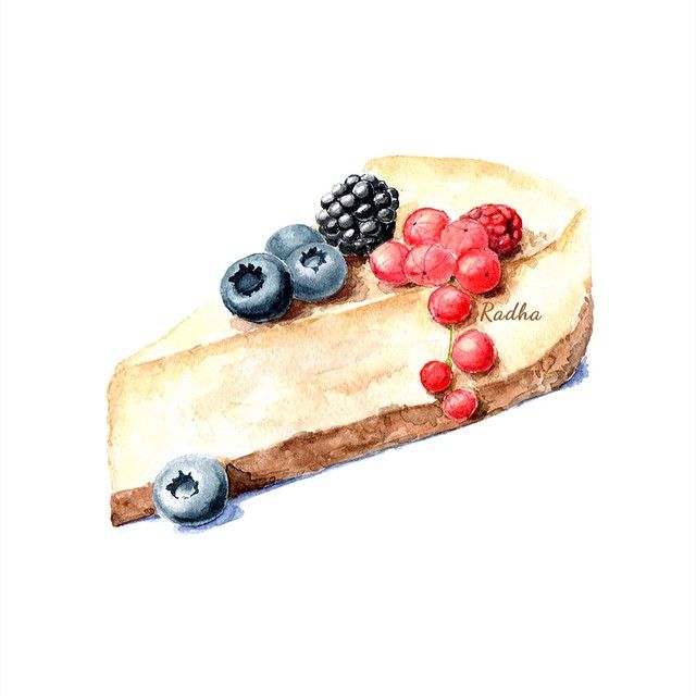 640x640 radha namini blueberry raspberry cheesecake drawing food - Cheesecake Drawing