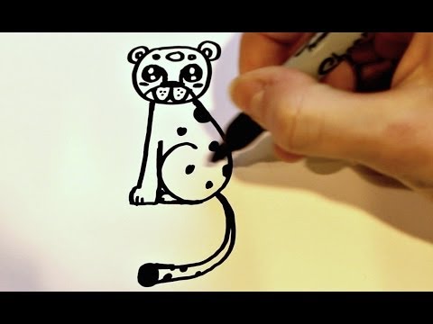 480x360 How To Draw A Cartoon Leopard - Cheetah Cartoon Drawing