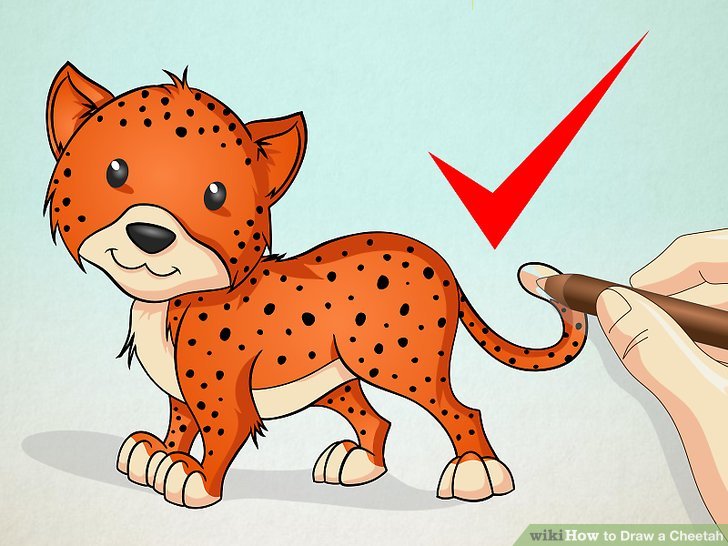 728x546 how to draw a cheetah steps - Cheetah Cartoon Drawing