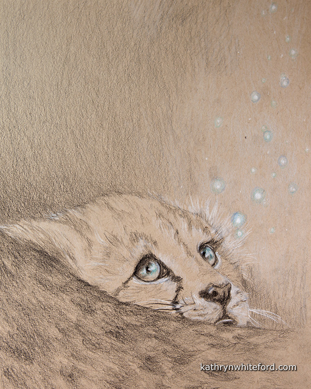 640x800 Sketchbook Cheetah Cub Kathryn Whiteford - Cheetah Cub Drawing